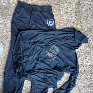 Soft sweatpants and hoodie